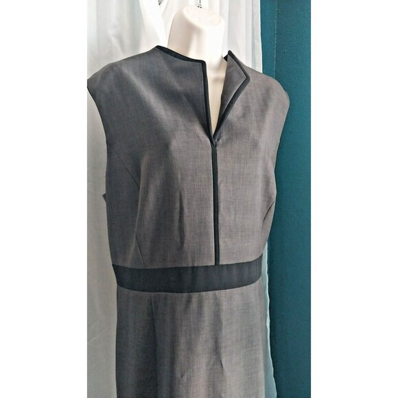 Preston & York Women’s Sheath Dress V-Neck Lined Size 18 Gray Career - Picture 1 of 9